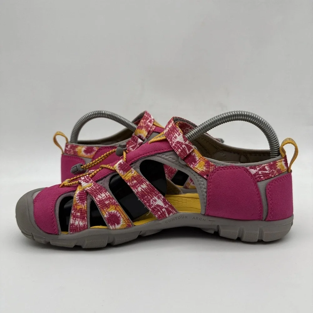 Keen Hiking Sandals Youth 7 Seacamp II CNX Pink Hook & Loop Tie Dye 1026320